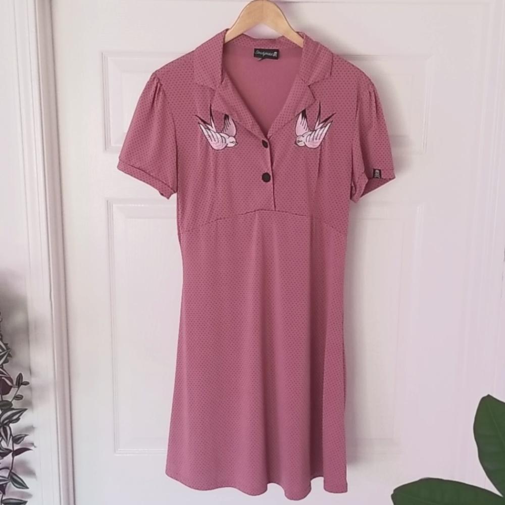 XL Sourpuss stretchy soft pink dress